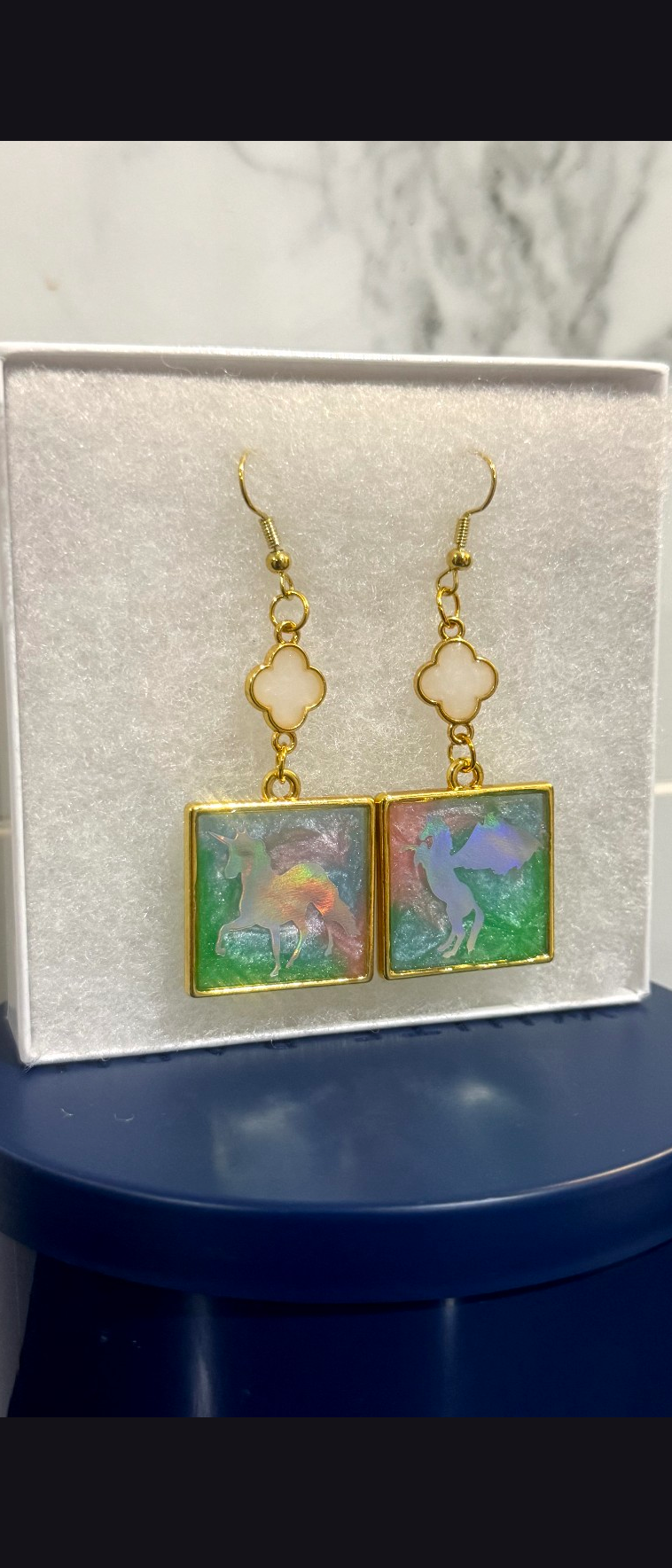 Unicorn Epoxy Earrings